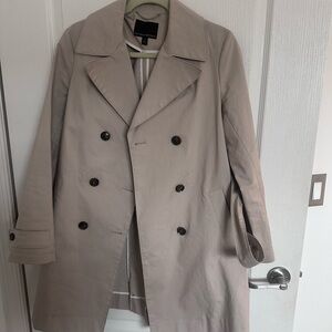 Beige Double-Breasted Trench Coat